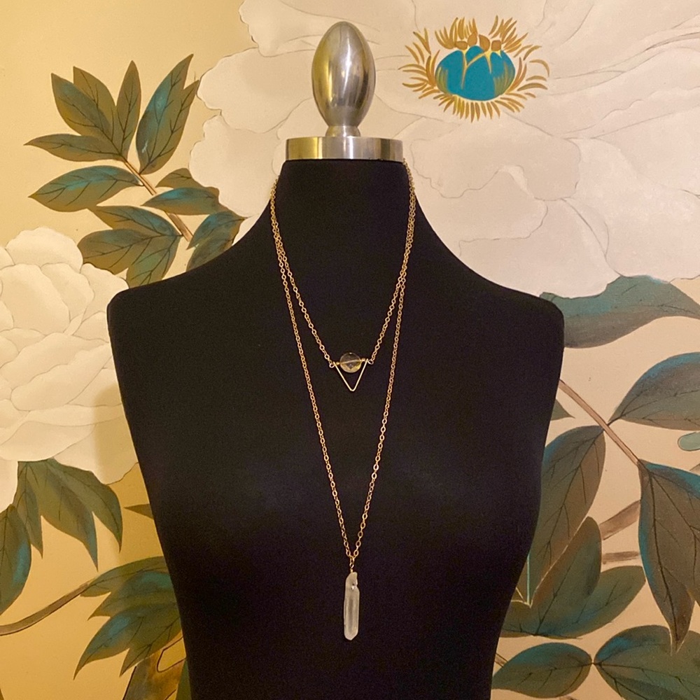 Gold Layered Crystal Necklace